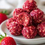 No-Bake Strawberry Cheesecake Protein Balls