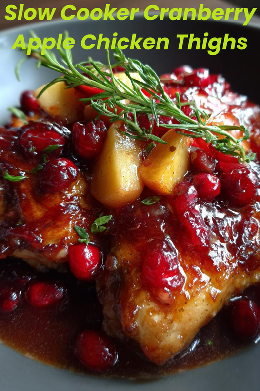 Slow Cooker Cranberry Apple Chicken Thighs