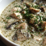 Slow Cooker Creamy Chicken & Mushroom Soup