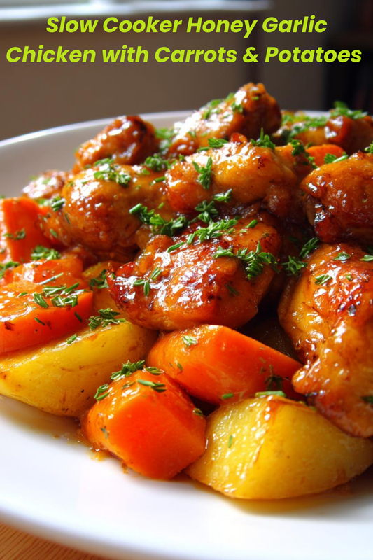Slow Cooker Honey Garlic Chicken with Carrots & Potatoes